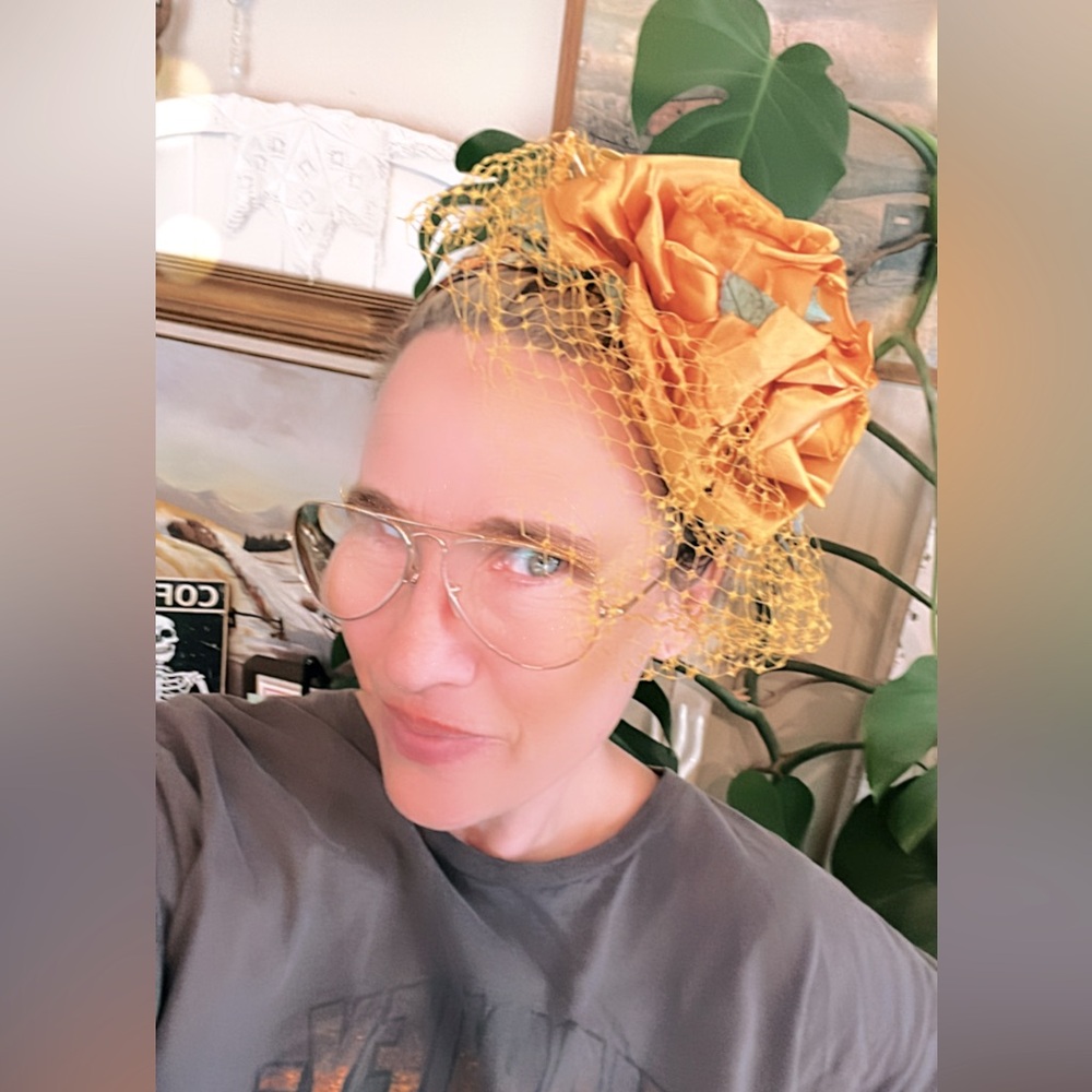 Vintage Union Made Floral Fascinator Up Cycled Custom Headband Handmade 1960’s